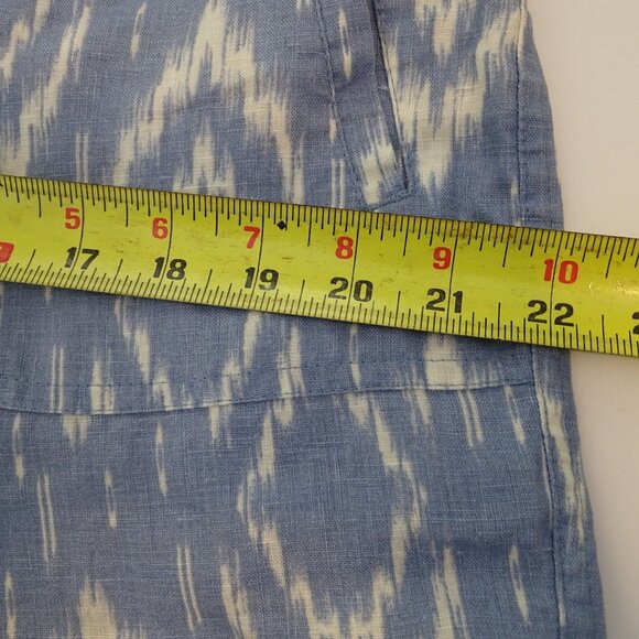 Chicos Blue Ikat Linen Wide Leg Pocket Pants Women Size 1.5 M 10 Relaxed Fit - Picture 11 of 14